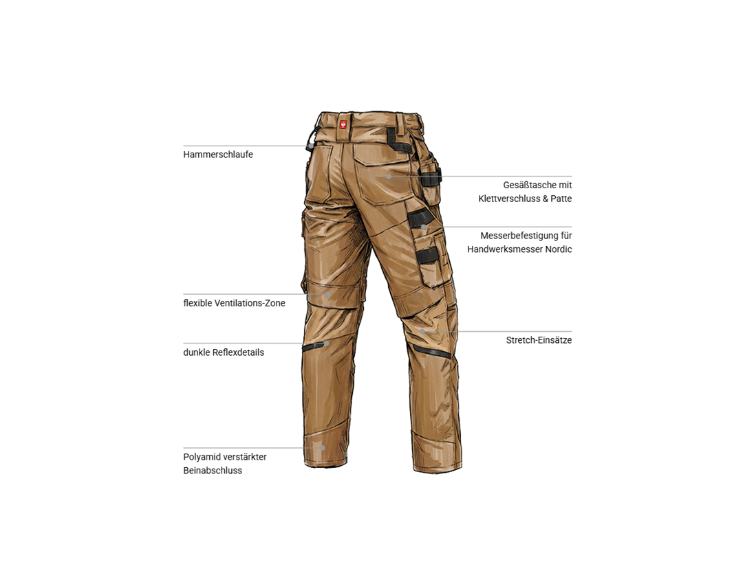 Arbeitshosen: Holster Bundhose e.s.line.nordic canvas + mandelbraun 2