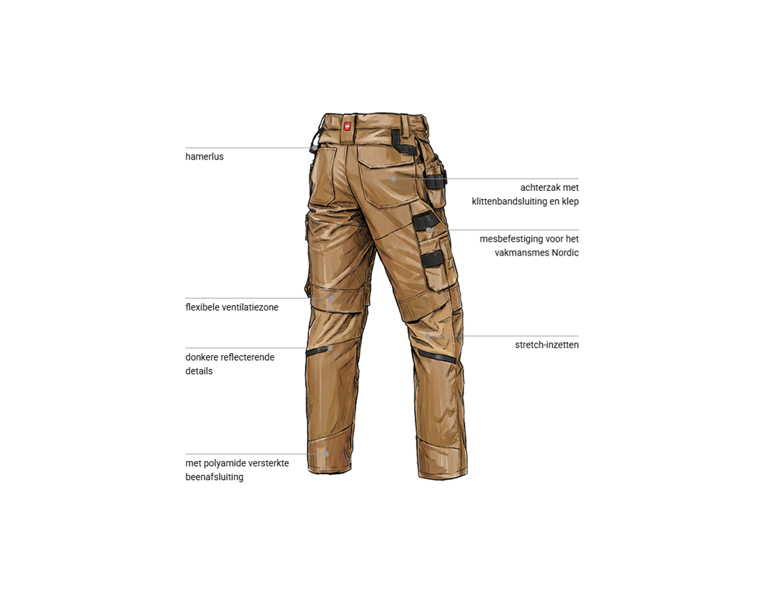 Onderwerpen: Holsterbroek e.s.line.nordic canvas + amandelbruin 2