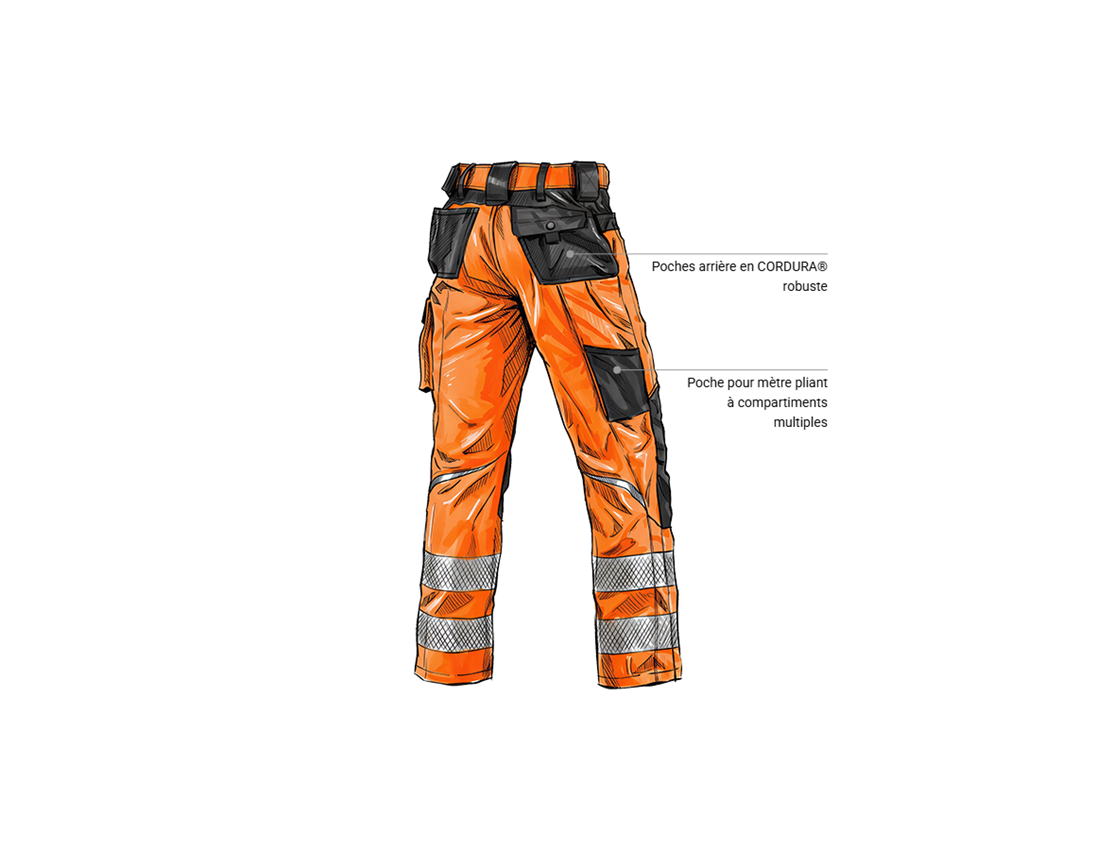 Thèmes: Pantalon à taille élastique de signal. e.s.motion + orange fluo/anthracite 2