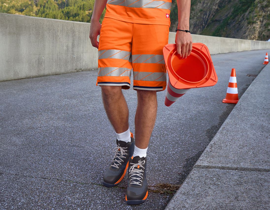 Hosen: Warnschutz Funktions Short e.s.ambition + warnorange/dunkelblau 1