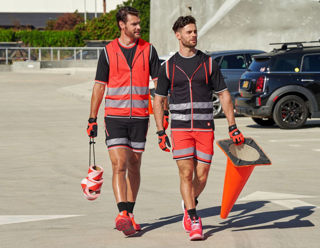 Vestes de travail: Gilet fonctionnel signalization e.s.ambition + rouge fluo/noir 5