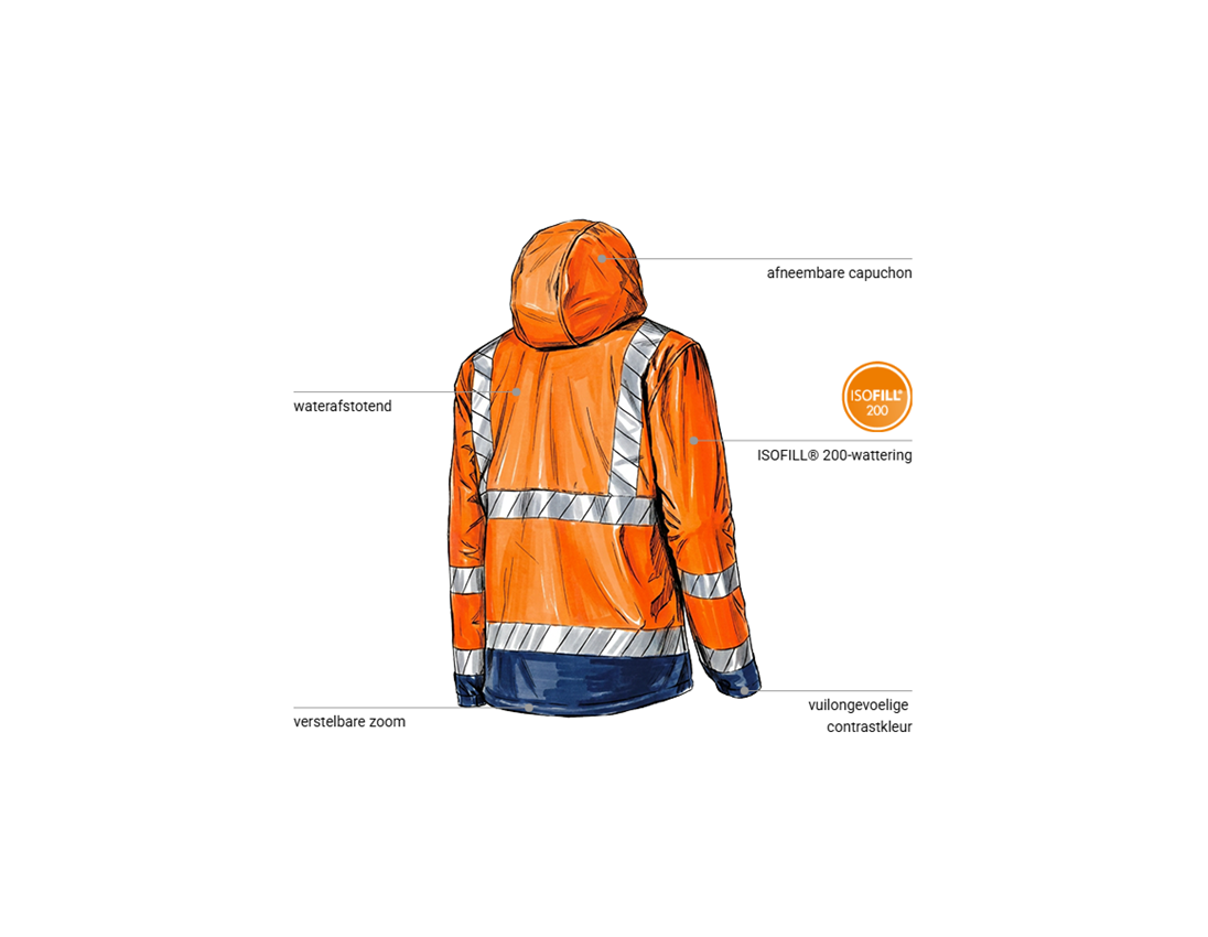 Kleding: Veiligheids winter-softshelljack e.s.line.core + signaaloranje/donkerblauw 2