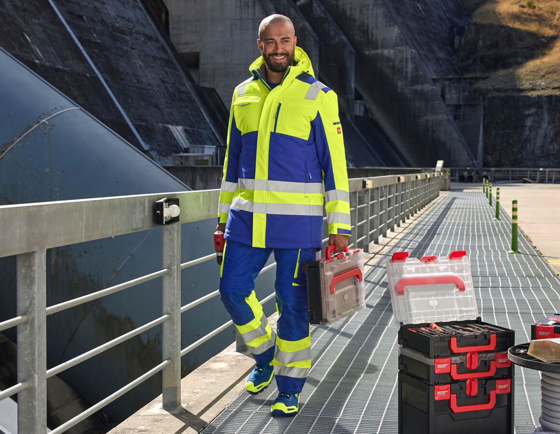 Arbeitsjacken: Warnschutz Winter Softshellparka e.s.motion 24/7 + kornblau/warngelb 3