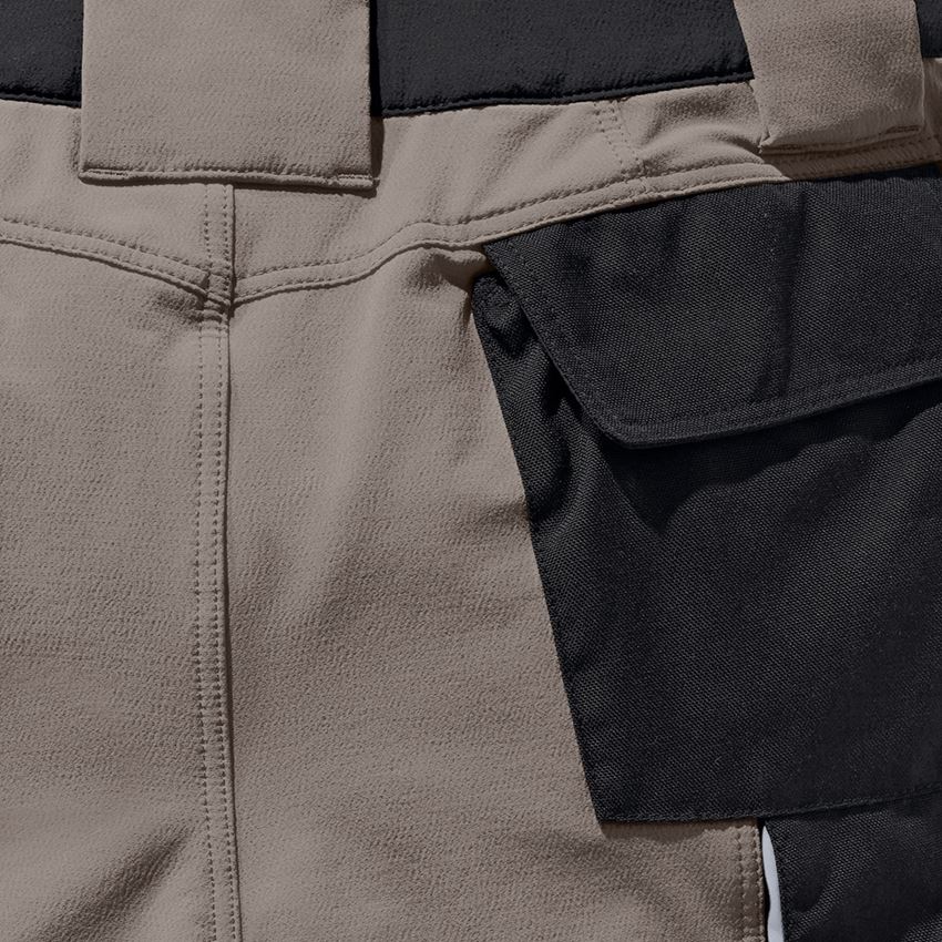 Werkbroeken: Functioneel short e.s.dynashield, dames + steen/zwart 2