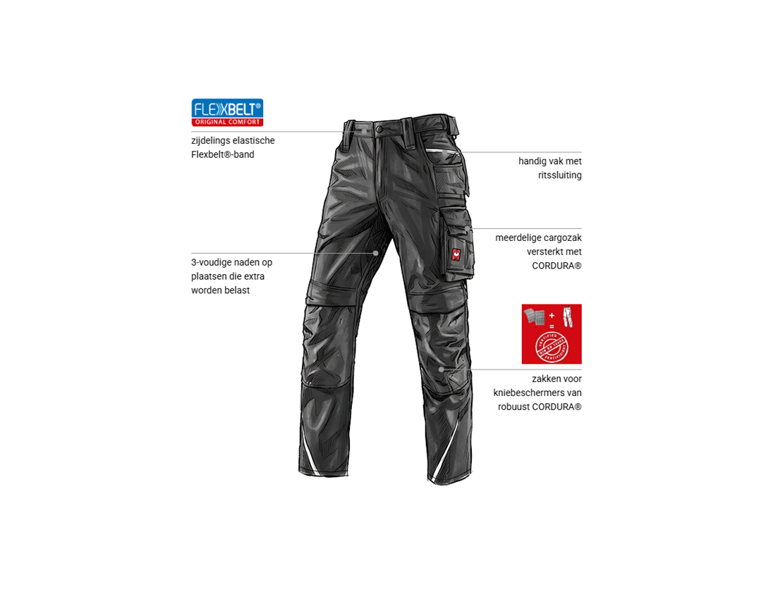 Kleding: Werkbroek e.s.motion 2020 + zwart/platina 1