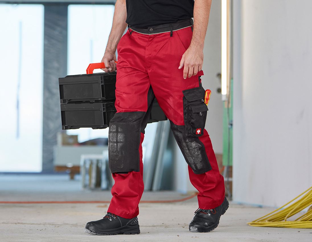 Werkbroeken: Werkbroek e.s.image + rood/zwart