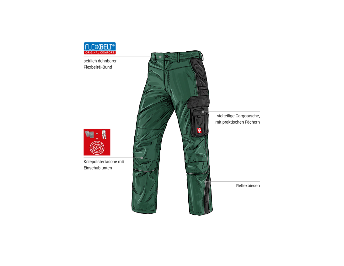 Kfz-Mechatroniker: Bundhose e.s.active + grün/schwarz 1