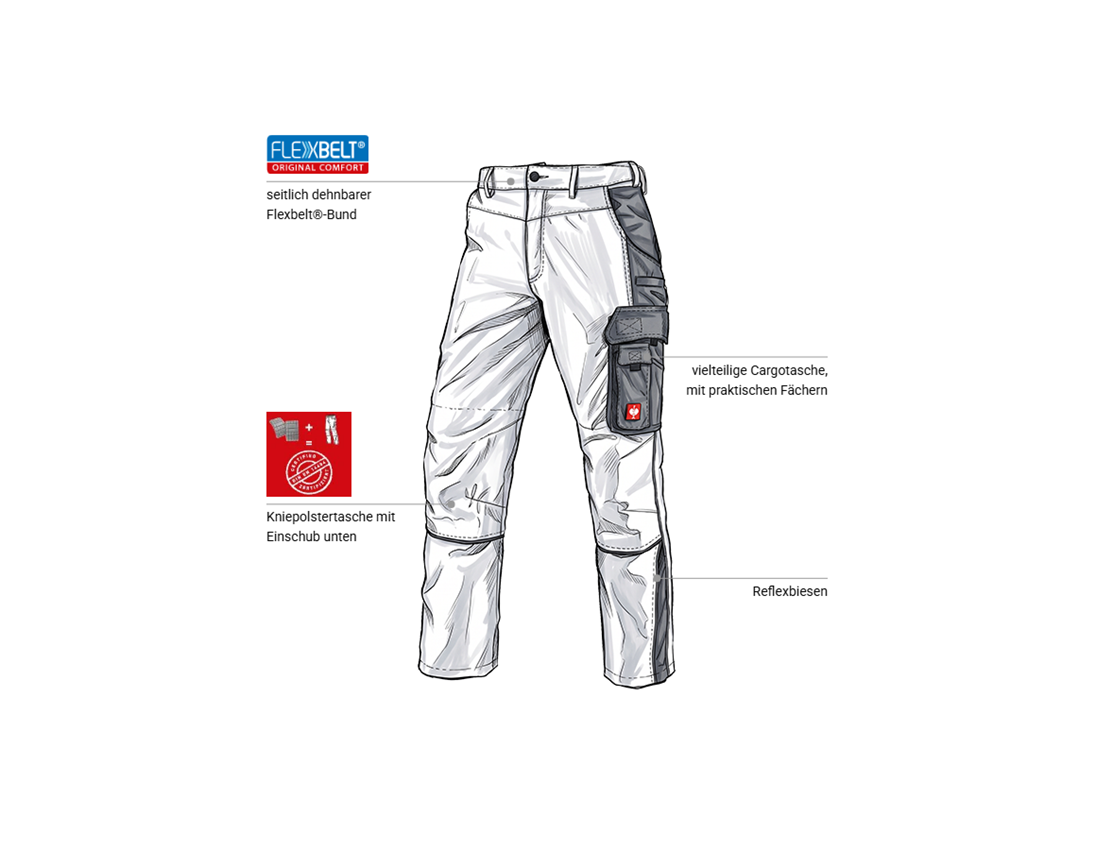Kfz-Mechatroniker: Bundhose e.s.active + weiß/grau 1