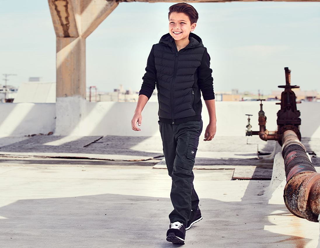 Pantalons: Pantalon à taille élastique e.s.motion ten,enfants + noir oxyde
