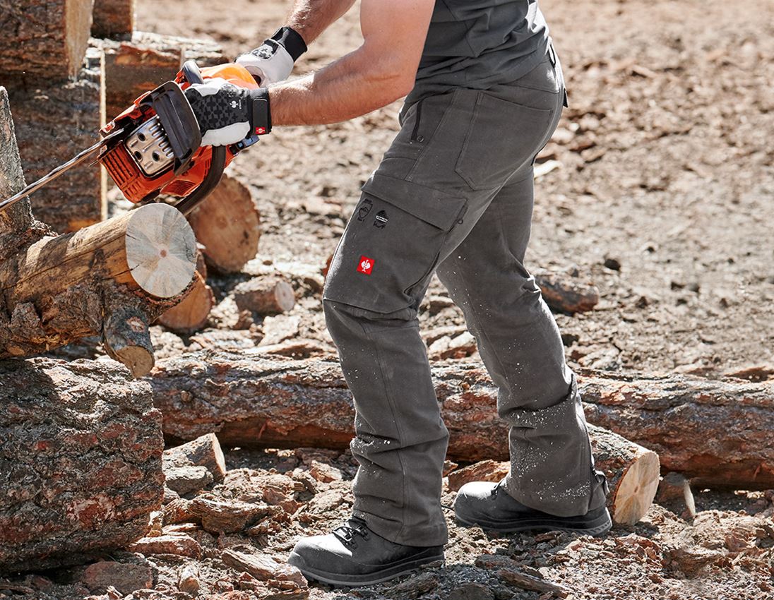 Hosen: Forst-Schnittschutz Bundhose e.s.cotton touch + carbongrau