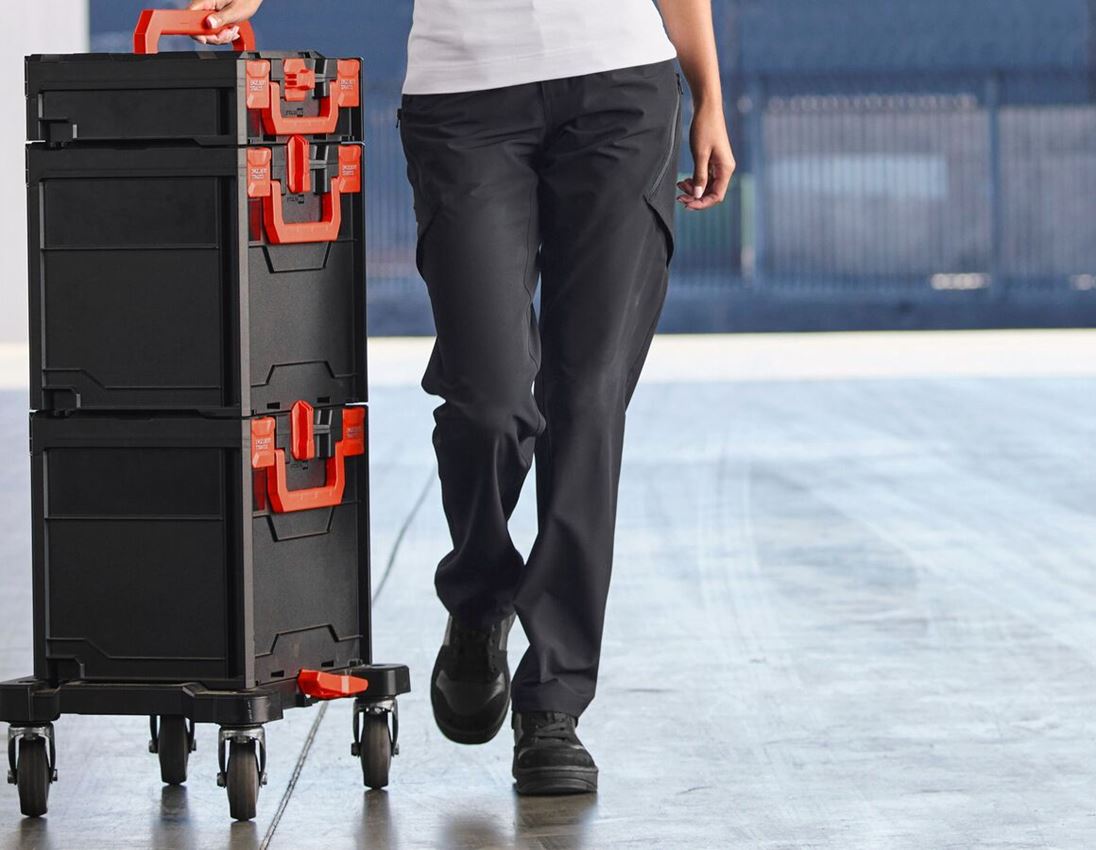 Pantalons de travail: e.s. Pantalon cargo de service, femmes + noir 1