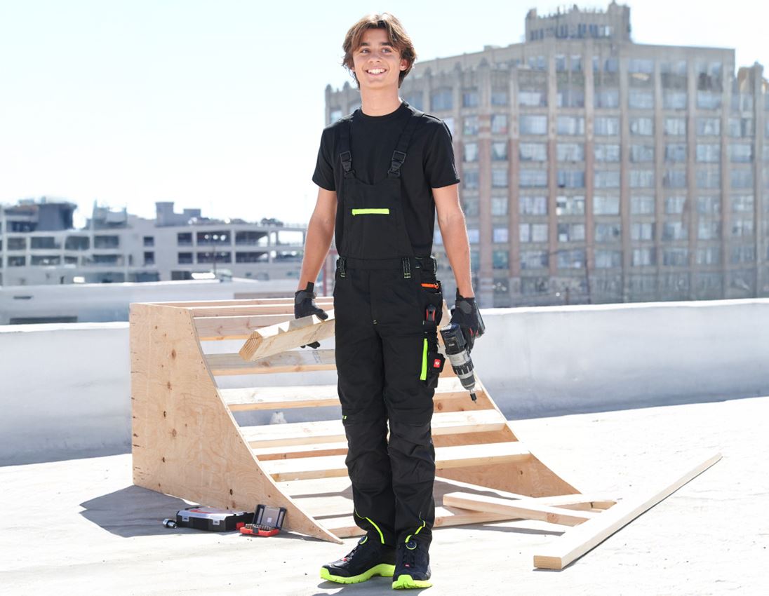 Broeken: Kindertuinbroek e.s.motion 2020 + zwart/signaalgeel/signaaloranje