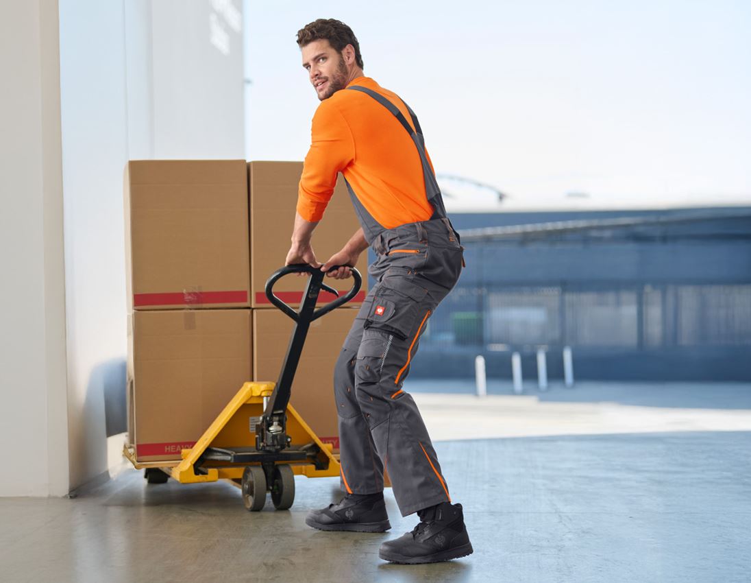 Hosen: Latzhose e.s.motion 2020 + anthrazit/warnorange 1