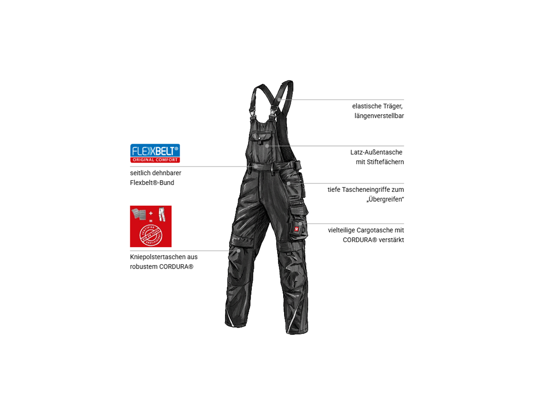 Kfz-Mechatroniker: Latzhose e.s.motion + schwarz 1