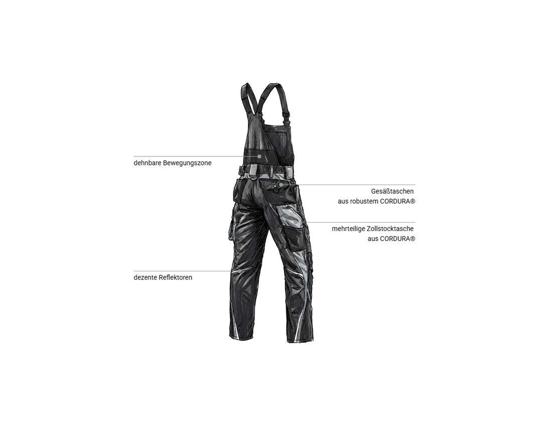 Kfz-Mechatroniker: Latzhose e.s.motion + graphit/zement 2