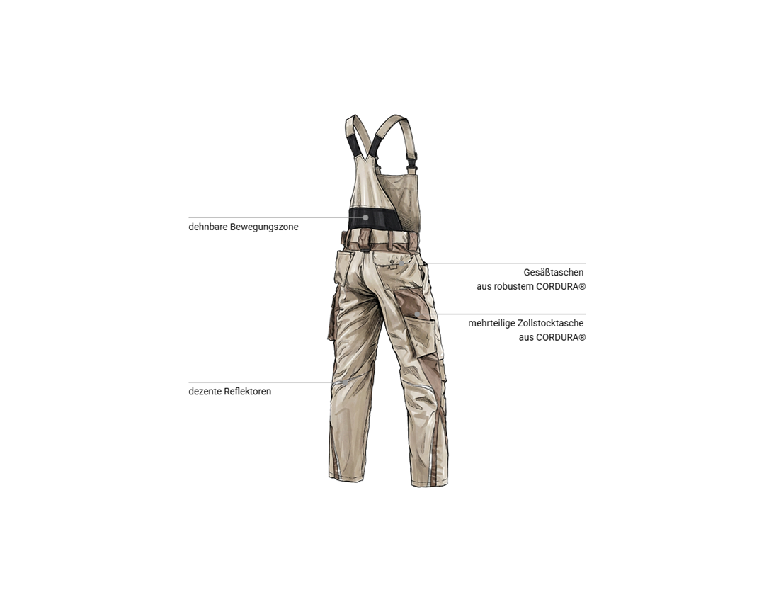 Kfz-Mechatroniker: Latzhose e.s.motion + lehm/torf 2