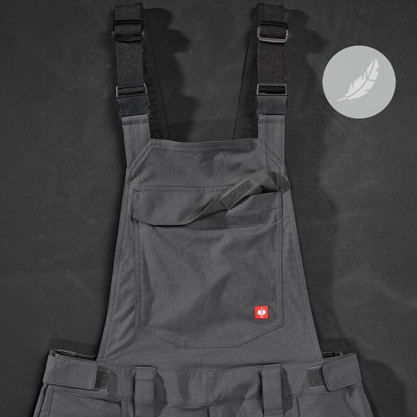 Pantalons de travail: Salopette e.s.t:aktik light ripstop + gris carbone 2