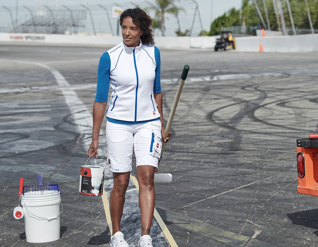 Werkbroeken: Short e.s.motion 2020, dames + wit/gentiaanblauw 1