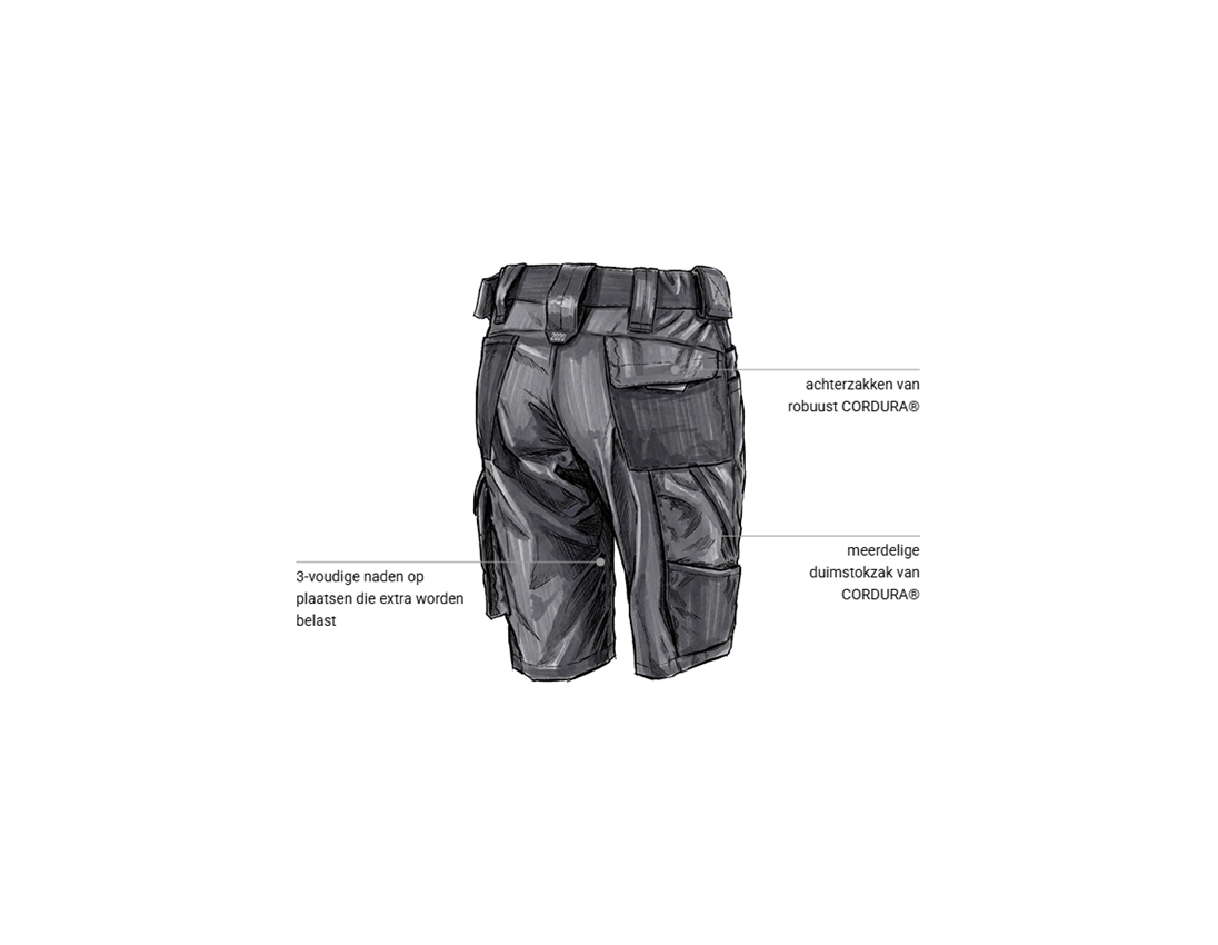 Metselaar: Short e.s.motion 2020, dames + antraciet/platina 2
