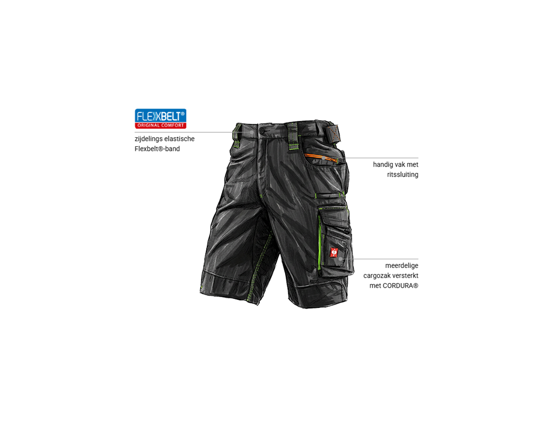 Kleding: Short e.s.motion 2020 + zwart/signaalgeel/signaaloranje 1
