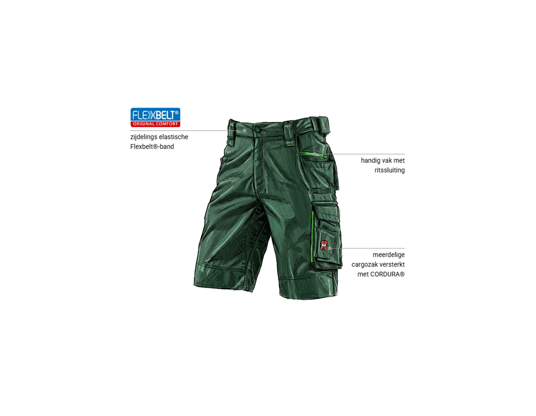 Kleding: Short e.s.motion 2020 + groen/zeegroen 1