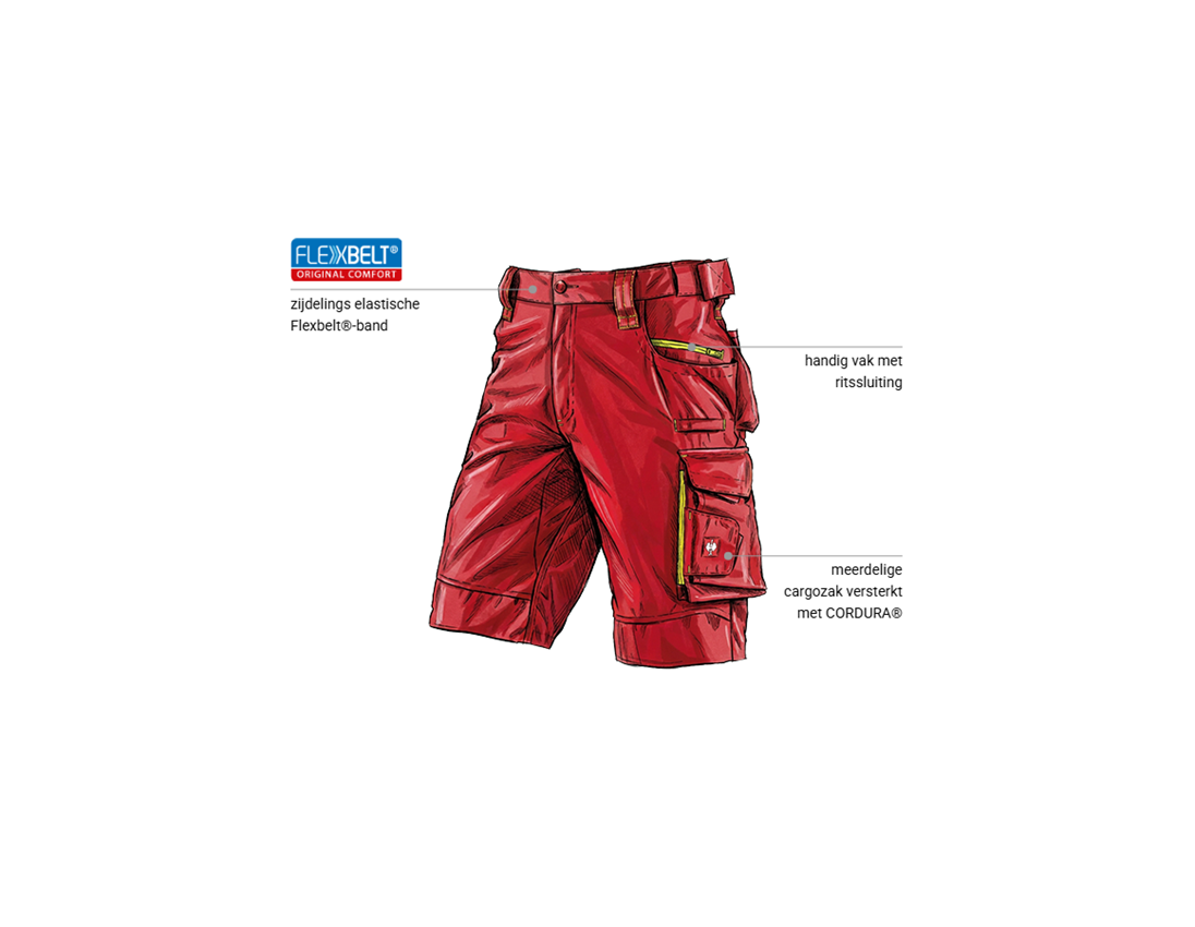 Kleding: Short e.s.motion 2020 + vuurrood/signaalgeel 1