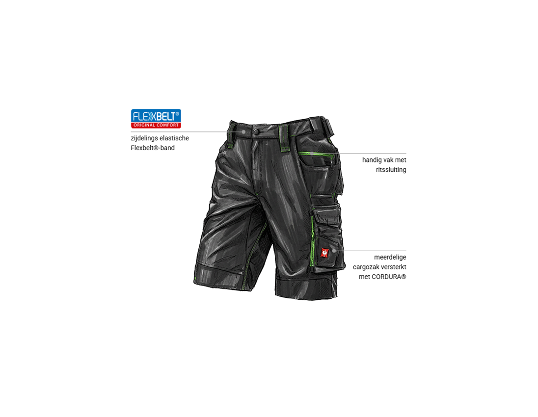 Kleding: Short e.s.motion 2020 + zwart/zeegroen 1