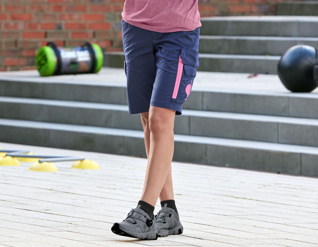 Werkbroeken: Short e.s.trail, dames + diepblauw/tarapink 3