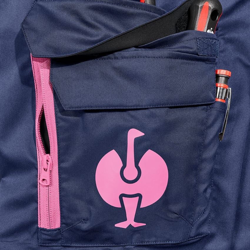 Werkbroeken: Short e.s.trail, dames + diepblauw/tarapink 2
