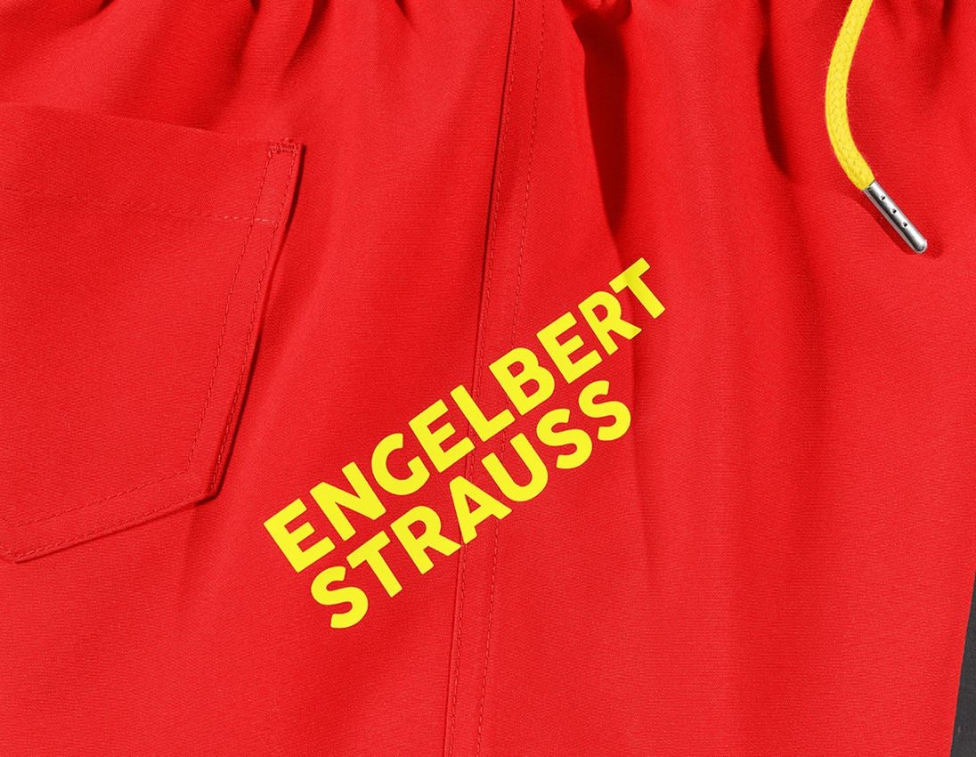 Shorts: Zwemshort e.s.trail, kinderen + strauss rood/zuurgeel 2