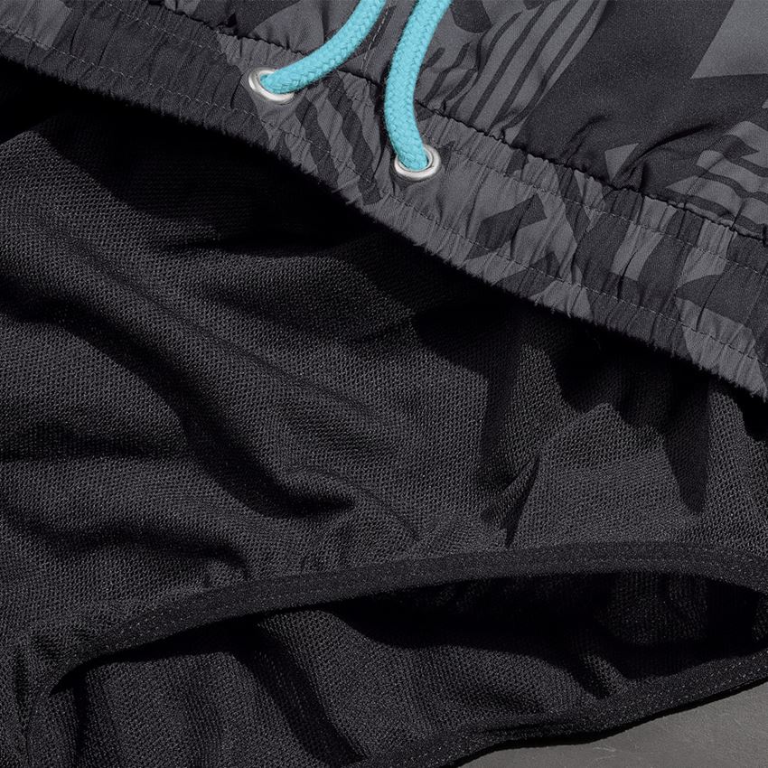 Werkbroeken: Zwemshort e.s.trail + zwart/antraciet/lapis turkoois 2
