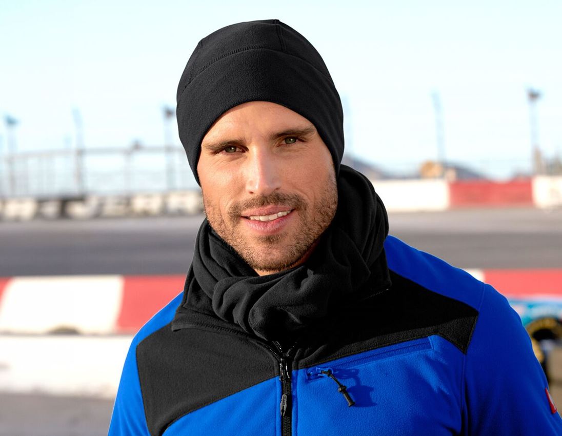 Accessoires: e.s. FIBERTWIN® microfleece muts + zwart