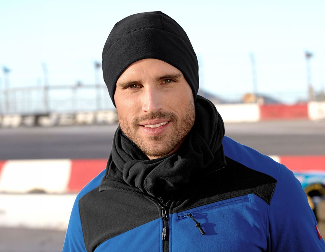 Accessoires: e.s. FIBERTWIN® microfleece muts + zwart