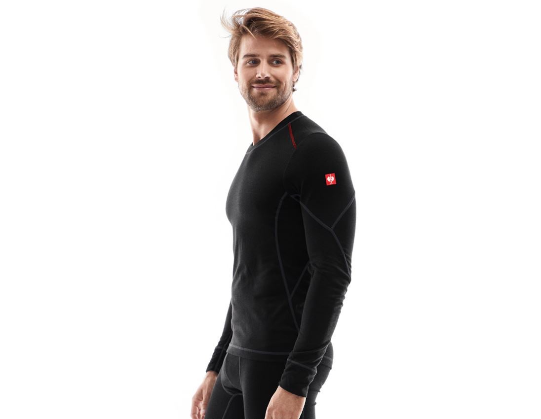 Unterwäsche | Thermokleidung: e.s. Funktions-Longsleeve basis-light + schwarz 1