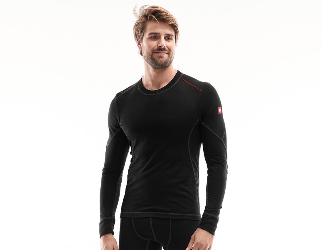 Unterwäsche | Thermokleidung: e.s. Funktions-Longsleeve basis-light + schwarz