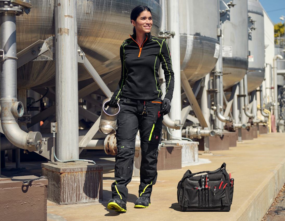 Thèmes: Pull de fon.thermo stretch e.s.motion 2020,fe. + noir/jaune fluo/orange fluo 2