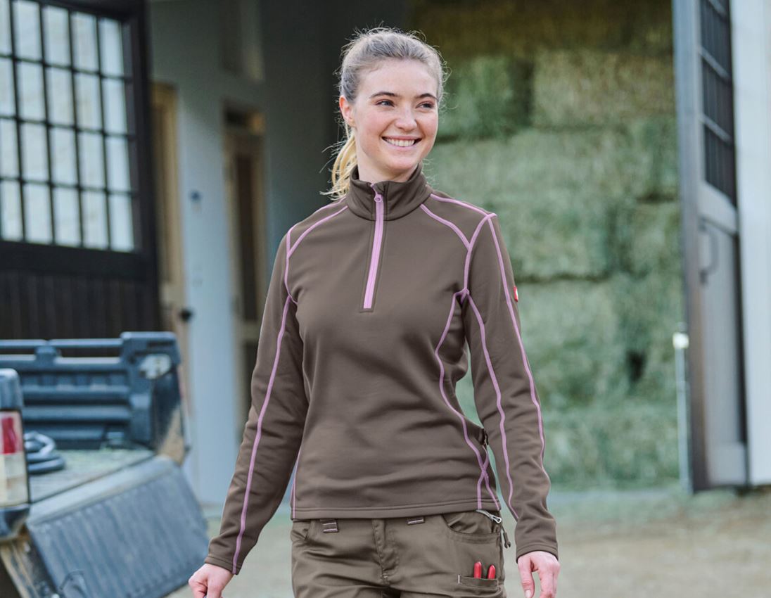 Hauts: Pull de fon.thermo stretch e.s.motion 2020,fe. + pierre/lavande