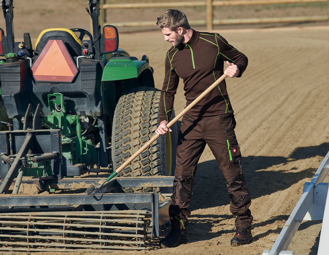 Hiver: Pull de fonct. thermo stretch e.s.motion 2020 + marron/vert d'eau 1