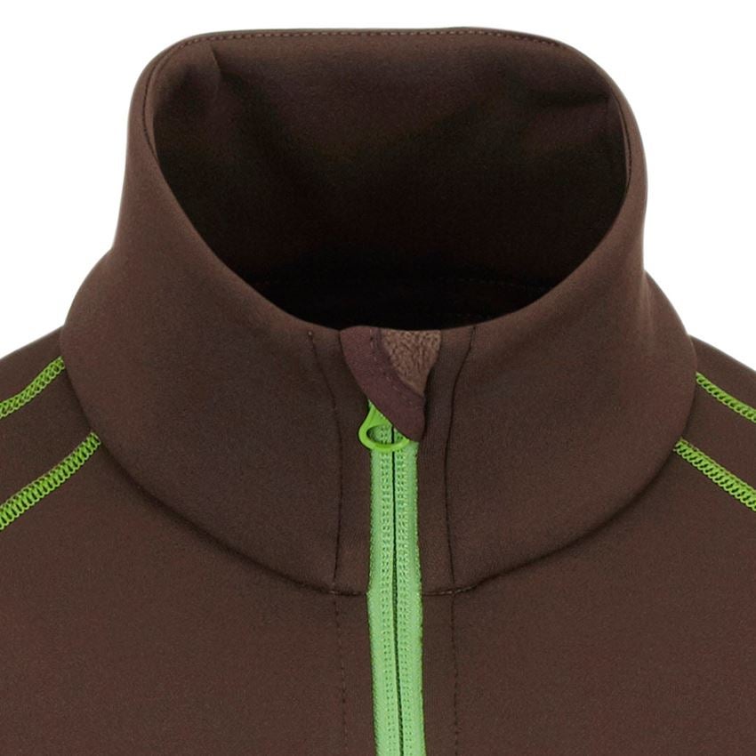 Hiver: Pull de fonct. thermo stretch e.s.motion 2020 + marron/vert d'eau 2