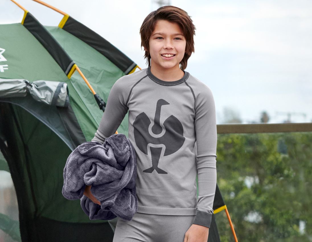 Unterwäsche: e.s. Funktions Longsleeve seamless - warm, Kinder + platin