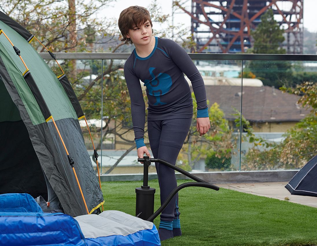 Sous-vêtements: e.s. Haut manches long. fonct. seamless-warm,enf. + bleu foncé 1