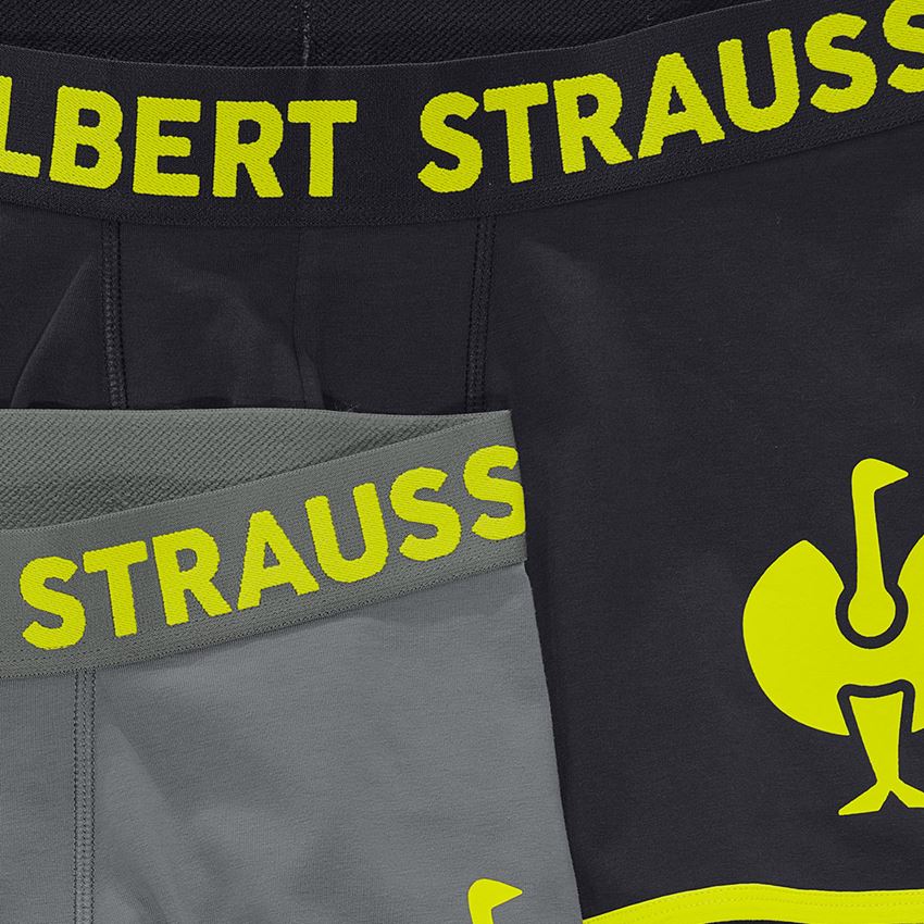 Sous-vêtements | Vêtements thermiques: Pantalon cotton stretch e.s.trail, pack de 2 + noir/jaune acide+gris basalte/jaune acide 2