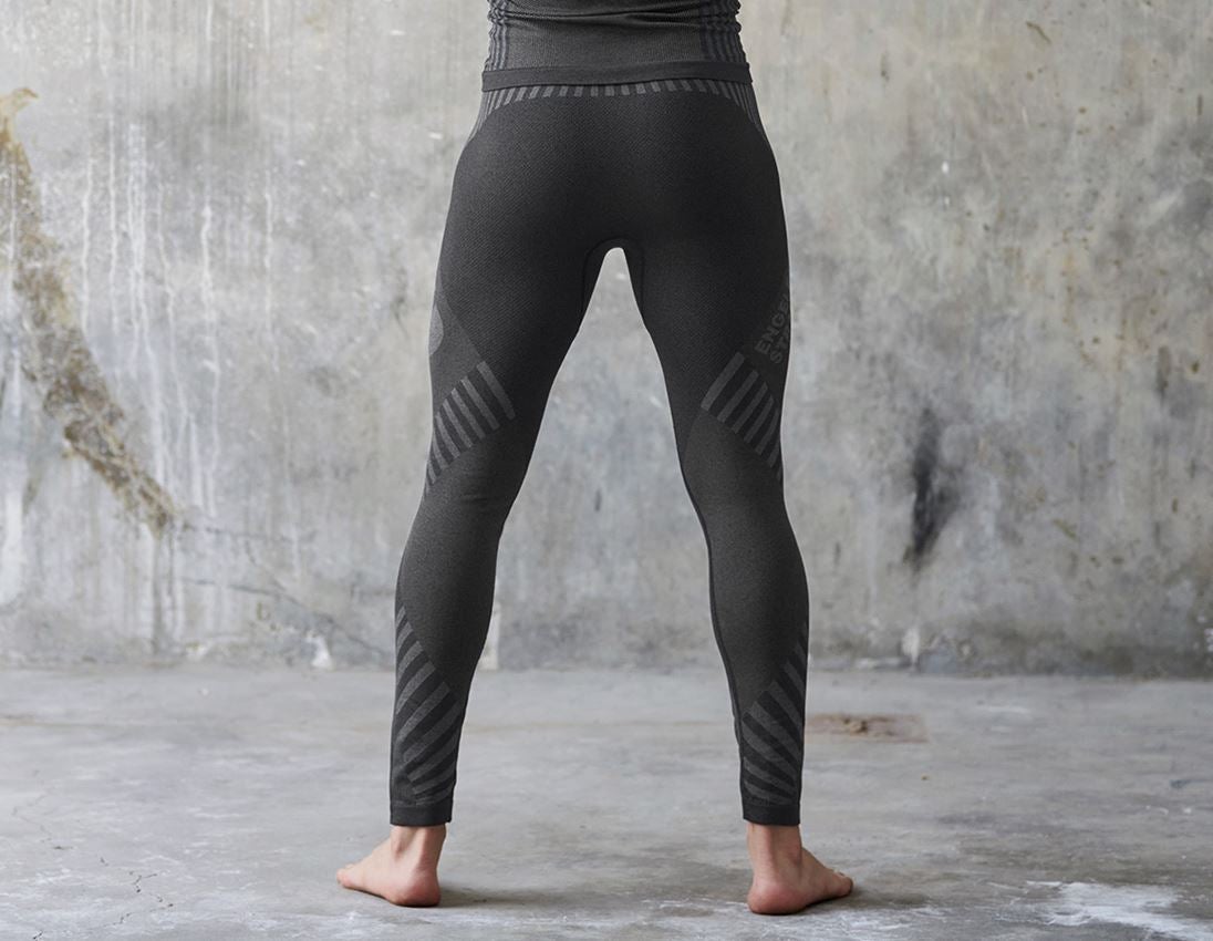 Unterwäsche | Thermokleidung: Funktions-Long Pants e.s.trail seamless - warm + schwarz/basaltgrau 2