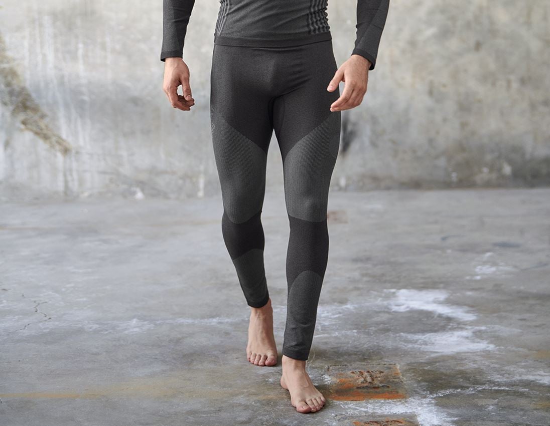 Unterwäsche | Thermokleidung: Funktions-Long Pants e.s.trail seamless - warm + schwarz/basaltgrau