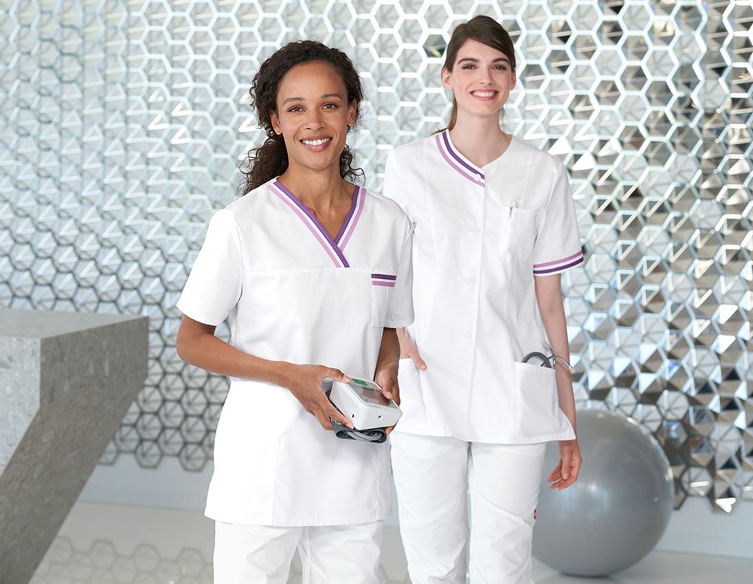 Hauts: Tunique à enfiler Judith + blanc/violet/lilas