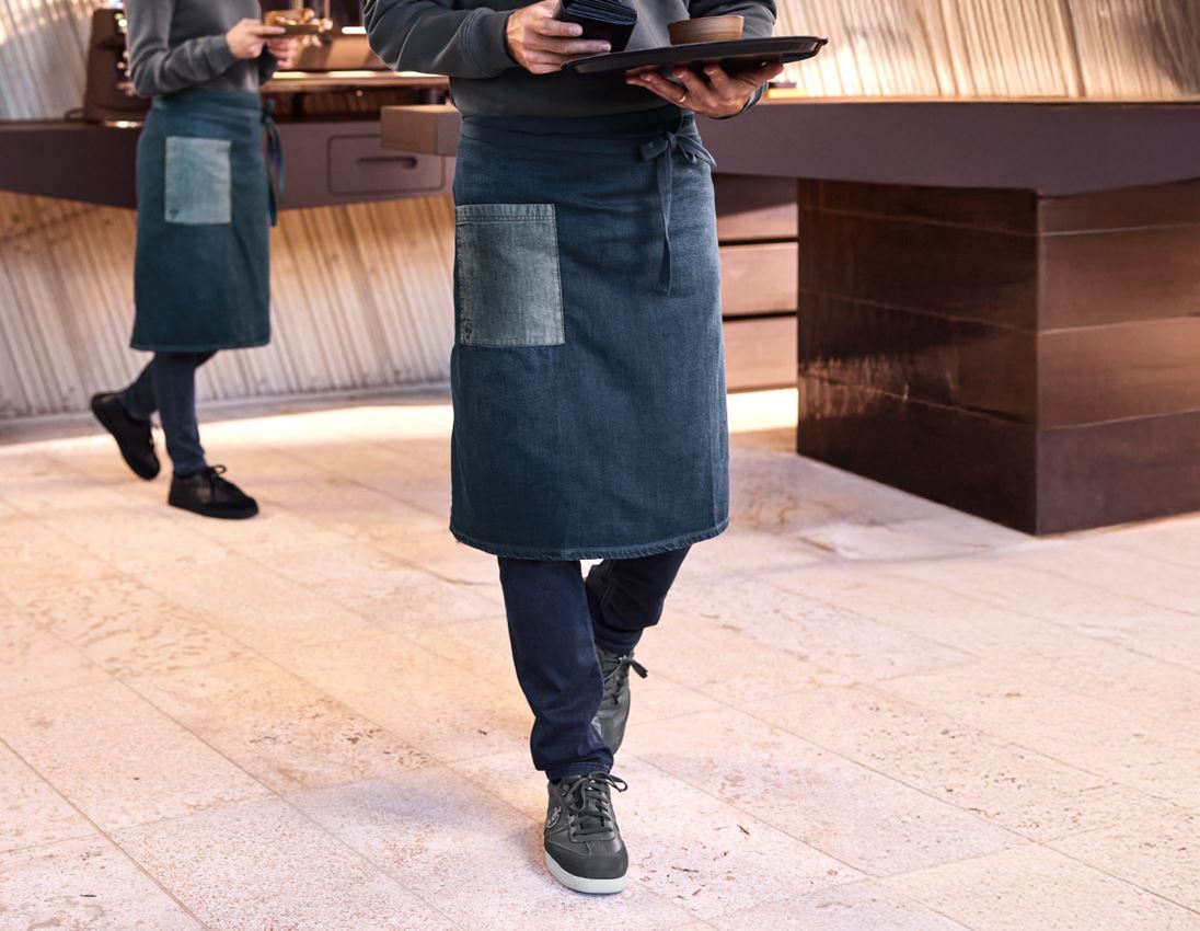 Onderwerpen: e.s. Voorbindschorten denim + mediumwashed
