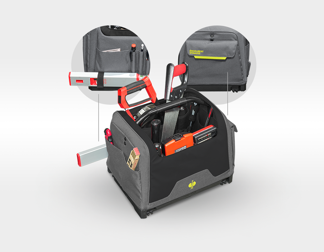 STRAUSSbox Systeem: STRAUSSbox gereedschapstassen open + bazaltgrijs/zuurgeel 1