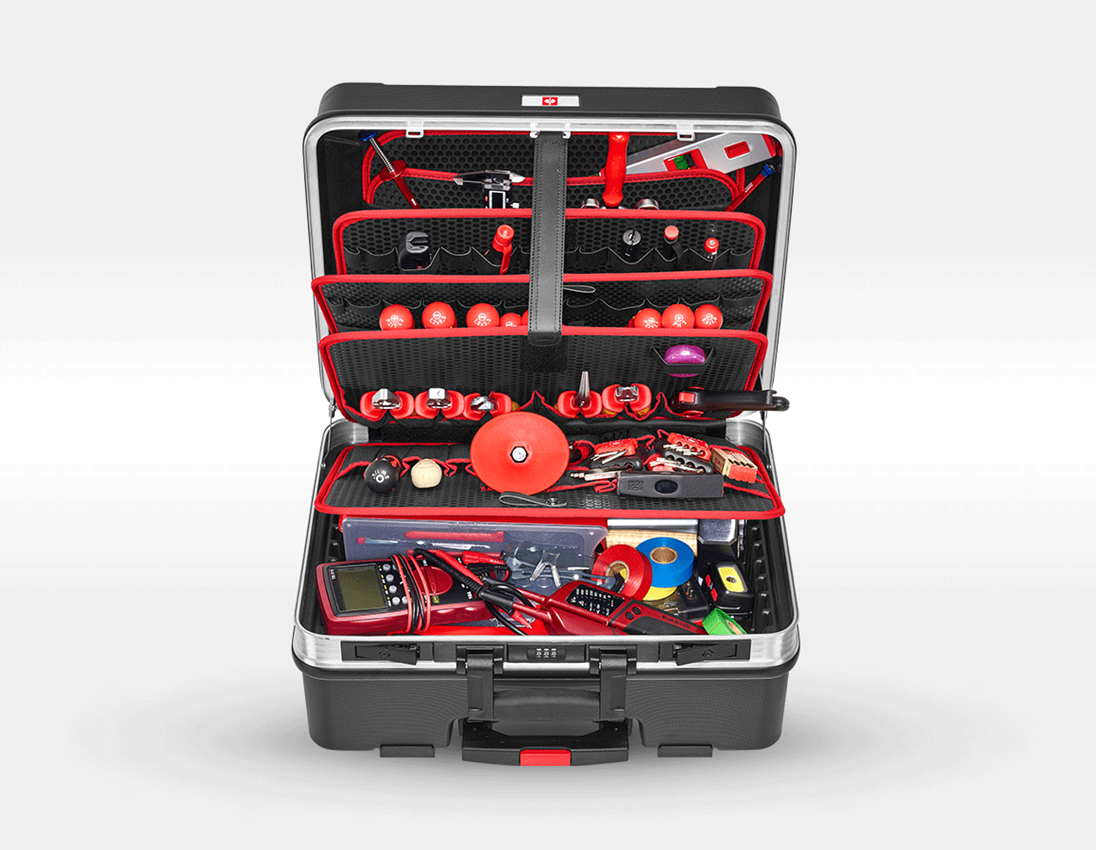 Mallette à outils: Jeu d'outils Elektro Meister avec chariot à outils