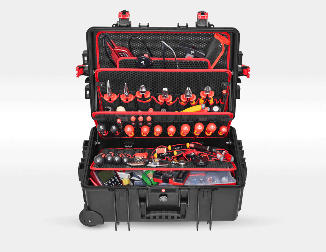 Werkzeugkoffer: Werkzeug-Set Elektro Meister pro + Werkzeugtrolley