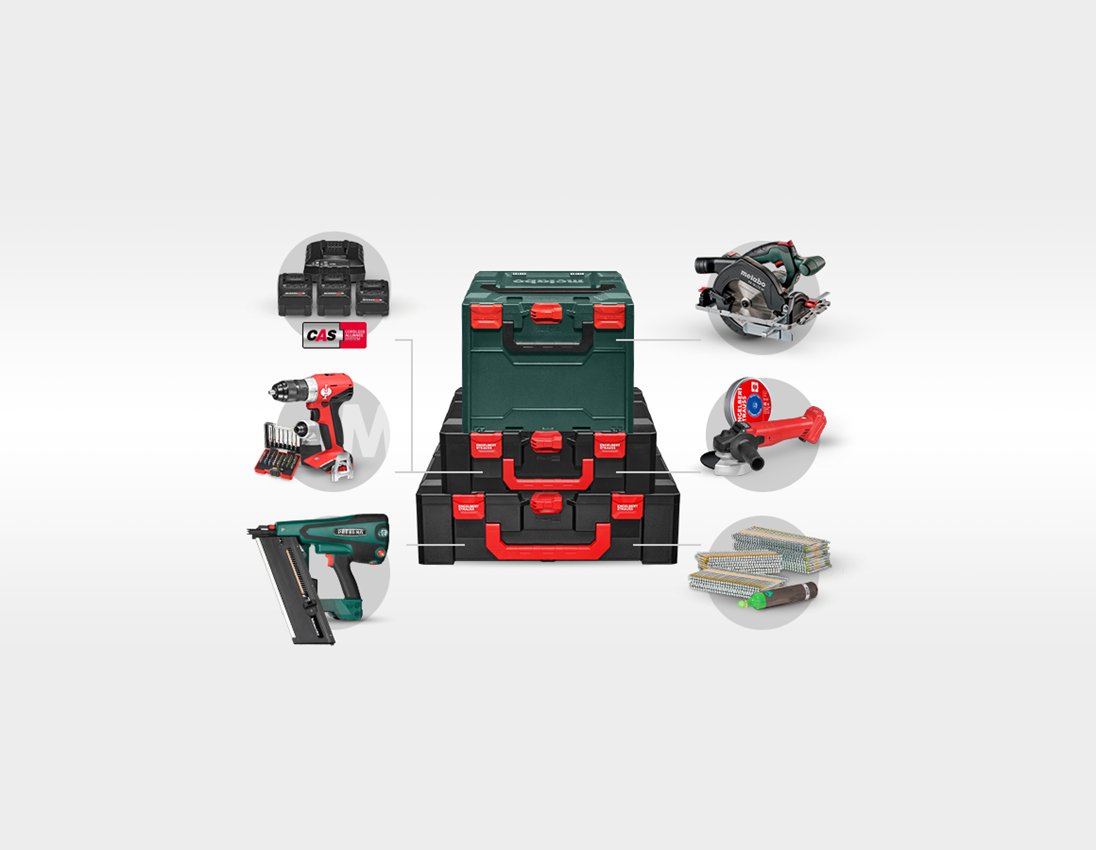 Elektrische gereedschappen: 18 V hybr.accu spijkerapparaat actieset